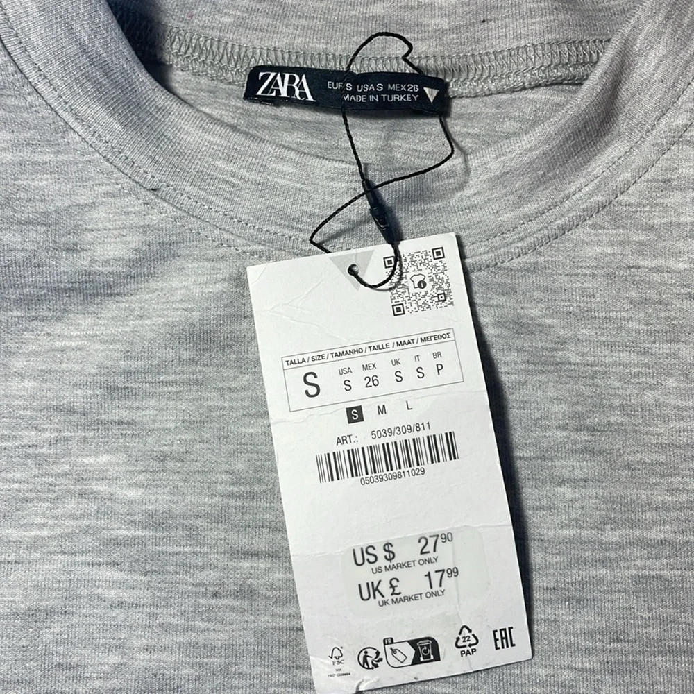 Zara size small gray tee - Picture 3 of 4